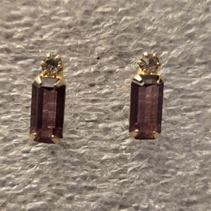 Elegant Purple and Gold Earrings